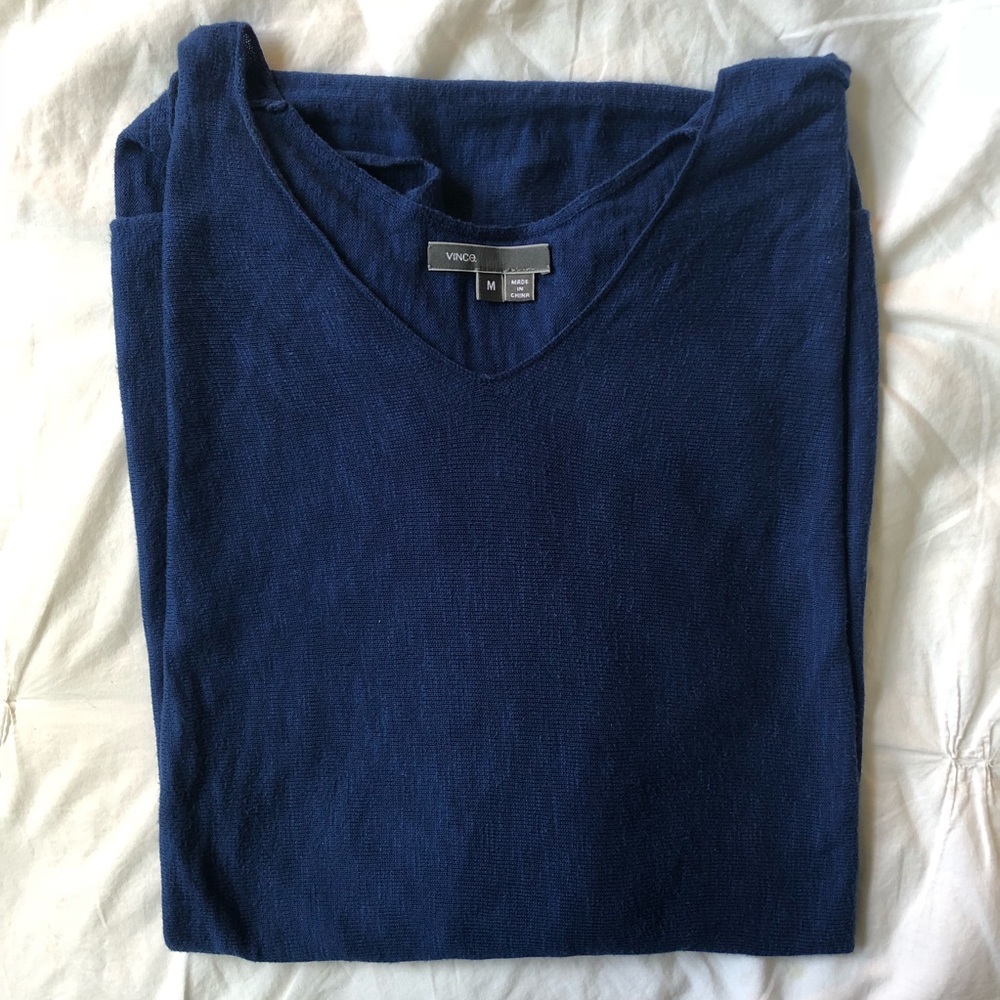 VINCE Royal Blue Cotton Sweater